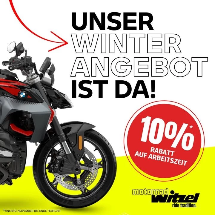 Vorschaubild für Post - 𝐖𝐢𝐧𝐭𝐞𝐫𝐳𝐞𝐢𝐭 𝐢𝐬𝐭 𝐒𝐜𝐡𝐫𝐚𝐮𝐛𝐞𝐫𝐳𝐞𝐢𝐭! ❄️🏍️
Während dein Bike auf den Frühling wartet, geben wir Vollgas für dich! 💪
Nur jetzt: 𝟏𝟎 % 𝐑𝐚𝐛𝐚𝐭𝐭 𝐚𝐮𝐟 𝐝𝐢𝐞 𝐀𝐫𝐛𝐞𝐢𝐭𝐬𝐳𝐞𝐢𝐭 𝐢𝐧 𝐮𝐧𝐬𝐞𝐫𝐞𝐫 𝐖𝐞𝐫𝐤𝐬𝐭𝐚𝐭𝐭 – exklusiv von 𝐍𝐨𝐯𝐞𝐦𝐛𝐞𝐫 𝐛𝐢𝐬 𝐄𝐧𝐝𝐞 𝐅𝐞𝐛𝐫𝐮𝐚𝐫! 🔧🔥

👉🏻 𝐌𝐚𝐜𝐡 𝐝𝐞𝐢𝐧 𝐌𝐨𝐭𝐨𝐫𝐫𝐚𝐝 𝐟𝐢𝐭 𝐟ü𝐫 𝐝𝐢𝐞 𝐧ä𝐜𝐡𝐬𝐭𝐞 𝐒𝐚𝐢𝐬𝐨𝐧 – mit professionellem Service, Liebe zum Detail und echten Motorrad-Enthusiasten, die wissen, was dein Bike braucht.

💥 Unsere Winter-Specials für dich:
✅ Einlagerung in beheizter Halle inkl. Batteriepflege
✅ Customizing & Umbauten nach Wunsch
✅ Nachrüstungen, Reifenservice, HU/AU
✅ Professionelle Motorradreinigung
✅ Hol- & Bringservice
✅ 10 % Rabatt auf Arbeitszeit
✅ Kürzere Wartezeiten – schnell wieder startklar!

💡 𝐍𝐮𝐭𝐳𝐞 𝐝𝐢𝐞 𝐤𝐚𝐥𝐭𝐞 𝐉𝐚𝐡𝐫𝐞𝐬𝐳𝐞𝐢𝐭 𝐜𝐥𝐞𝐯𝐞𝐫: Spare bares Geld, gönn deinem Bike die Pflege, die es verdient – und starte im Frühling mit Vollgas durch!

👉🏻 𝐉𝐞𝐭𝐳𝐭 𝐓𝐞𝐫𝐦𝐢𝐧 𝐬𝐢𝐜𝐡𝐞𝐫𝐧: 09721-69240

🌬️🏍️ #Motorradliebe #Winterangebot #MotorradService #WerkstattPower #Zweiradliebe #BikeLife #MotorradFans #Motorradpflege #BikerHerz #MotorradWitzel