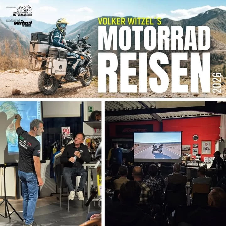 Vorschaubild für Post - Volkers Motorrad Reisen 2026 – der Auftakt für neue Abenteuer! 🌍🏍️
Ein großartiger Abend mit knapp 60 Teilnehmern – voller Inspiration, Fernweh und Leidenschaft fürs Motorradfahren! 🤩
Von Sardinien über Málaga bis nach Mittersill – unsere Touren 2026 versprechen pure Freiheit auf zwei Rädern! 🏞️☀️
Ein echtes Highlight des Abends: die beeindruckende Präsentation von Jakob Lick, der uns mit seinem faszinierenden Reisebericht durch Zentralasien und seinen atemberaubenden Aufnahmen begeistert hat! 📸✨
Ein herzliches Dankeschön an unsere Tourguides, an alle Teilnehmerinnen und Teilnehmer – und natürlich an unseren Reisepartner GR-Motorradreisen für die großartige Zusammenarbeit! 🙌
Jetzt kann 2026 kommen – wir sind bereit für neue Straßen, neue Erlebnisse und unvergessliche Momente! 💪🔥
#VolkersMotorradReisen #MotorradWitzel #MotorradAbenteuer #Motorradreisen2026 #BikerLife #FernwehAufZweiRädern #Motorradtour #Sardinien #Malaga #Mittersill #Zentralasien #Motorradliebe #AdventureOnTwoWheels #BikerCommunity #LetsRide