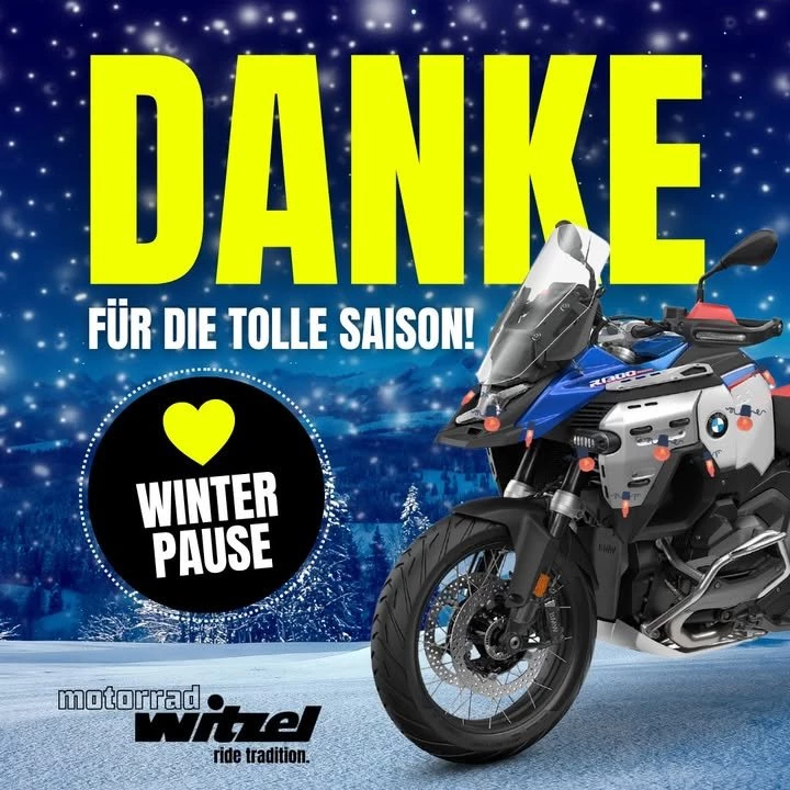 Vorschaubild für Post - DANKE – an unsere Community!
Was für ein Jahr.
Was für magische Momente.
Und ganz ehrlich: was für Hammer-Kunden! 🏍️🔥

Ihr seid nicht einfach Kundinnen und Kunden.
Ihr seid Biker, Schrauber, Träumer, Kilometerfresser, Kaffee-Trinker, Benzingespräch-Liebhaber – ihr seid Motorrad Witzel.

Danke für jede Ausfahrt, jedes ehrliche Feedback, jedes Wiederkommen, jedes kurze „Servus“ und jedes lange Gespräch.

Aus Terminen wurden Erinnerungen.
Aus einem Anlaufpunkt wurde ein fester Teil eurer Route.
Aus Kunden wurde Community.

Zum Jahresende wünschen wir euch und euren Familien frohe Weihnachten, ruhige Feiertage und einen starken Rutsch ins neue Jahr. 🎄✨

Kommt gut an – egal auf welchem Weg.
Wir freuen uns auf die neue Saison.
Auf neue Stories. Auf Euch!

Euer
Motorrad Witzel-Team 🤘

Winterpause: 19.12. bis 06.01.26

#MotorradWitzel #FroheWeihnachten #WinterPause #Community #BMWMotorrad #Yamaha #Fantic #BesteKunden #Kunden