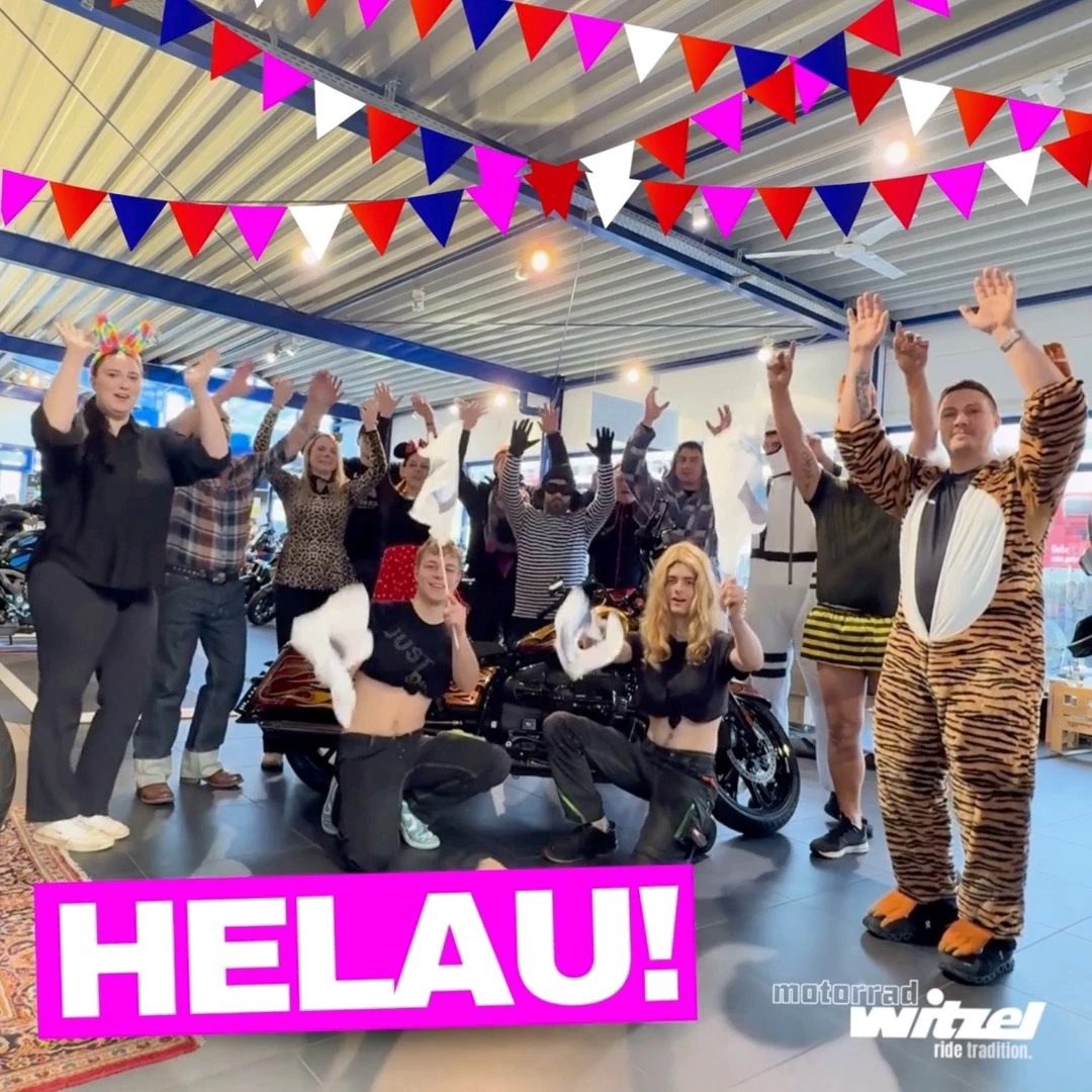 Vorschaubild für Post - 🎭🏍️ 𝗔𝗹𝘁𝘄𝗲𝗶𝗯𝗲𝗿𝗳𝗮𝘀𝗰𝗵𝗶𝗻𝗴 𝗯𝗲𝗶 𝗠𝗼𝘁𝗼𝗿𝗿𝗮𝗱 𝗪𝗶𝘁𝘇𝗲𝗹– Gute Laune überall! 🏍️🎉

👉Heute heißt es: Krawatten in Acht nehmen und gemeinsam feiern! 🥳✂️
Beim Altweiberfasching ist bei uns richtig was los – gute Stimmung, bunte Kostüme und jede Menge Spaß gehören einfach dazu! 🎊🤡

𝗢𝗯 𝗺𝗶𝘁 𝗼𝗱𝗲𝗿 𝗼𝗵𝗻𝗲 𝗩𝗲𝗿𝗸𝗹𝗲𝗶𝗱𝘂𝗻𝗴 – Hauptsache, ihr bringt eure gute Laune mit! 😄
👉Wir freuen uns auf euren Besuch und feiern gemeinsam die närrische Zeit! 🎈🍾

#Altweiberfasching #MotorradWitzel #Helau #Karneval #GuteLaune #NärrischeZeit #MotorradLiebe 🏍️🎭