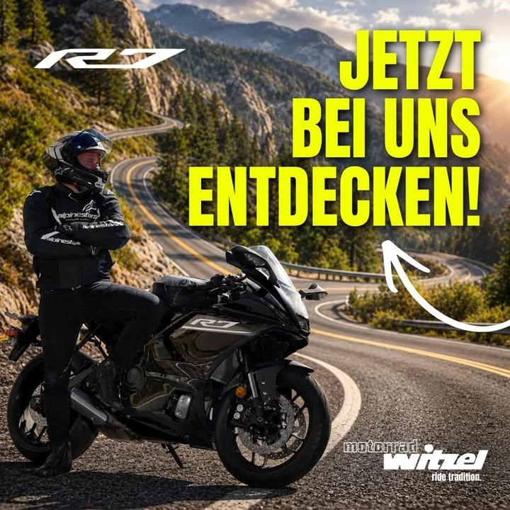 Vorschaubild für Post - 🏍️🔥 𝗗𝗶𝗲 𝗻𝗲𝘂𝗲 𝗬𝗔𝗠𝗔𝗛𝗔 𝗥𝟳 𝗶𝘀𝘁 𝗱𝗮 – sportlich, kompromisslos und bereit für jede Kurve!
Spüre pure Performance, präzises Handling und echten Fahrspaß auf jedem Kilometer.

👉 𝗝𝗲𝘁𝘇𝘁 𝗣𝗿𝗼𝗯𝗲𝗳𝗮𝗵𝗿𝘁 𝘃𝗲𝗿𝗲𝗶𝗻𝗯𝗮𝗿𝗲𝗻 und die neue R7 selbst erleben!

#Yamaha #R7 #YamahaR7 #RideTheFuture #Sportbike #MotorcycleLife #BikeLove #Probefahrt #Supersport #Motorradliebe #RideWithPassion #Kurvenjäger #BikerLife #TwoWheels #AdrenalineRush #MotorradWitzel