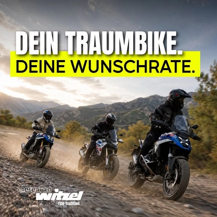 Vorschaubild für Post - Dein Traumbike wartet nicht auf später. 🏍️ 
Warum also warten? 😎

𝗙𝗶𝗻𝗮𝗻𝘇𝗶𝗲𝗿𝗲 𝗷𝗲𝘁𝘇𝘁 𝗱𝗲𝗶𝗻 𝗠𝗼𝘁𝗼𝗿𝗿𝗮𝗱 𝗴𝗮𝗻𝘇 𝗳𝗹𝗲𝘅𝗶𝗯𝗲𝗹 –
mit deiner persönlichen 𝗪𝘂𝗻𝘀𝗰𝗵𝗿𝗮𝘁𝗲, die zu deinem Leben passt.

✅ Individuelle Monatsraten
✅ Schnell & unkompliziert
✅ Mehr Freiheit auf zwei Rädern

Starte in die Saison und fahr genau das Bike, das du wirklich willst. 🔥

👉 Jetzt deine neue BMW oder YAMAHA flexibel finanzieren.
Wir unterstützen dich auf dem Weg zu deinem Traumbike! 😎🥰

#Motorrad #Traumbike #BikeLife #Motorradliebe #Finanzierung #Wunschrate #RideYourDream #BikerLife #MotorradWitzel