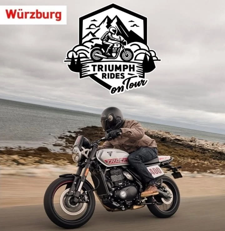 Vorschaubild für Post - 😎Nur noch Heute! 

TRIUMPH Rides on Tour 2026: Brit-Bike-Feeling live bei Louis in Würzburg

Motorräder wollen nicht erklärt, sondern gefahren werden. Unter diesem Motto macht TRIUMPH Rides on Tour 2026 Halt in Unterfranken: Am 29. und 30. Mai kommt die britische Traditionsmarke direkt zu uns zu Louis nach Würzburg.