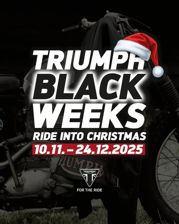 Vorschaubild für Post - Weihnachten steht vor der Tür: Sichere dir jetzt die besten Deals auf vorrätige Bekleidung, Zubehör und mehr bei unseren Black Weeks! 🎁
>> https://www.triumph-bonn.de <<