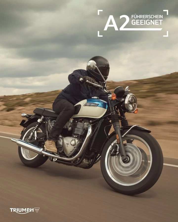 Vorschaubild für Post - Die neue Bonneville T120 kann jetzt A2-tauglich umgerüstet werden!

Damit kommst du auch mit dem A2-Führerschein in den Genuss eines echten Klassikers. 

Sprich uns gerne darauf an!
>> https://www.triumph-regensburg.de <<