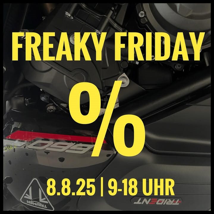 Vorschaubild für Post - Freaky Friday …. statt 660€ erhaltet ihr nur am Freitag, 8.8.25, 9-18 Uhr , 880€ Kundenvorteil beim Kauf eines Neufahrzeugs Triumph Trident 660 in Lackierung Jet Black ! Gilt für Lagerfahrzeuge und solange Vorrat reicht !