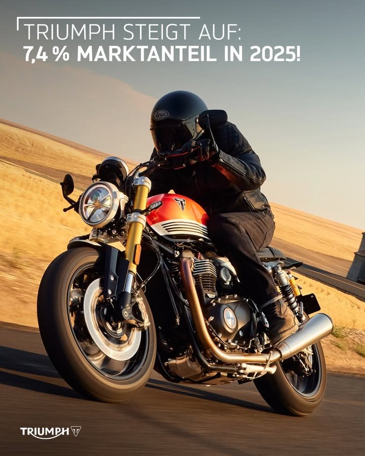 Vorschaubild für Post - Immer mehr Fahrer setzen auf Qualität made in 🇬🇧 - und das völlig zurecht!
Überzeug dich jetzt selbst davon und buche eine Probefahrt mit deinem nächsten Traumbike bei uns.
>> https://www.triumph-coburg.de <<