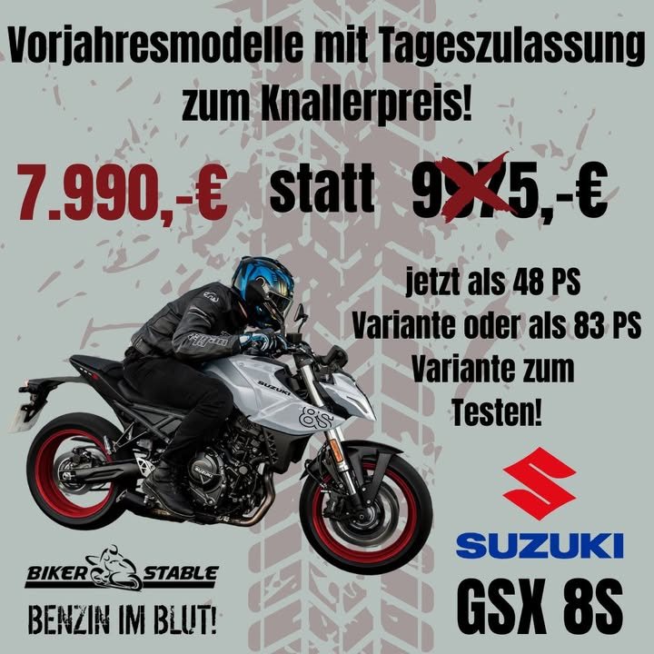 Vorschaubild für Post - MEGA ANGEBOT!

Jetzt die Suzuki GSX 8S zum Knallerpreis sichern!
Komm vorbei uns lass dich beraten.

#suzukigsx8s #benzinimblut #angebotsichern
