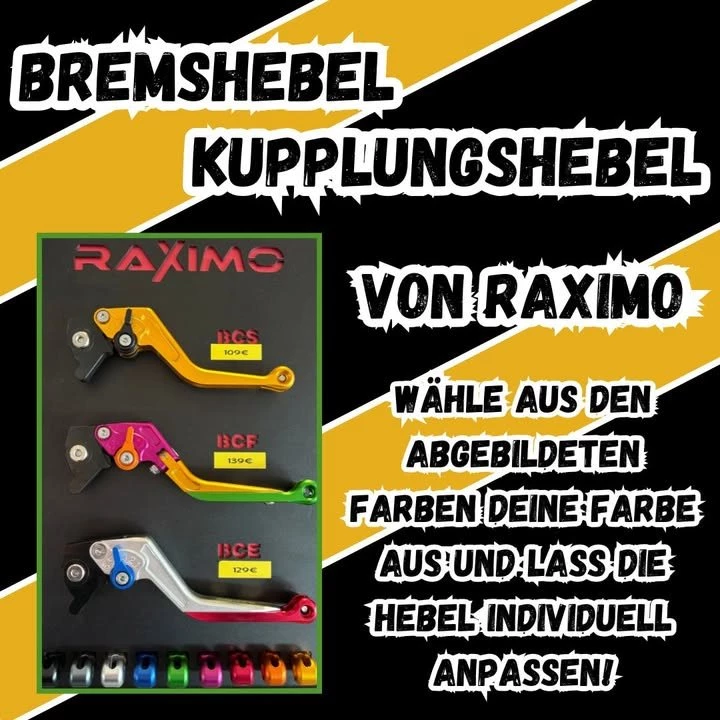 Vorschaubild für Post - 🛠️ Raximo Hebel – dein Bike, dein Style!

Leicht, robust & perfekt einstellbar – und das Beste: Du kannst die Farbe individuell wählen! 
So passt dein Hebel perfekt zu deinem Bike-Look.

#raximo #benzinimblut #kupplungshebel #bremshebel