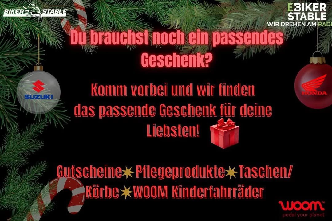Vorschaubild für Post - ✨ Auf der Suche nach dem perfekten Geschenk? ✨
Bei uns gibt's Gutscheine, Pflegeprodukte, Taschen, Körbe, Woom Kinderfahrräder & vieles mehr! 🎁
Komm vorbei und finde das ideale Geschenk!