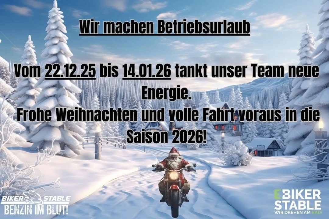Vorschaubild für Post - 🏍️💥 Kurz mal Zündung aus. Wir sind im Betriebsurlaub
📆 22.12.2025 – 14.01.2025
Danach wieder Vollgas für euch 🤘
#HondaMotorrad #suzukimotorcycle  #Bikerlife #Benzinimblut #Bikerstable