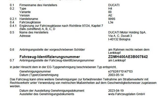Gebrauchtmotorrad Ducati 999S - Bild 3 Gebrauchtmotorrad Ducati 999S - Bild 3