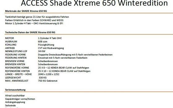 Neufahrzeug Access Shade Xtreme 650 NG - Bild 15