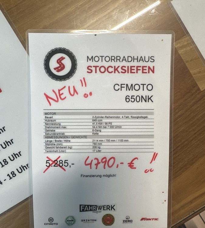 Angebot CFMOTO 650NK