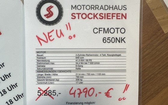 Neufahrzeug CFMOTO 650NK - Bild 10