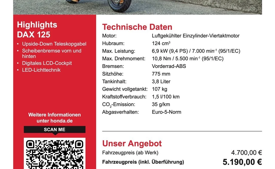 Angebot Honda Dax 125 Bild 2: Angebot Honda Dax 125