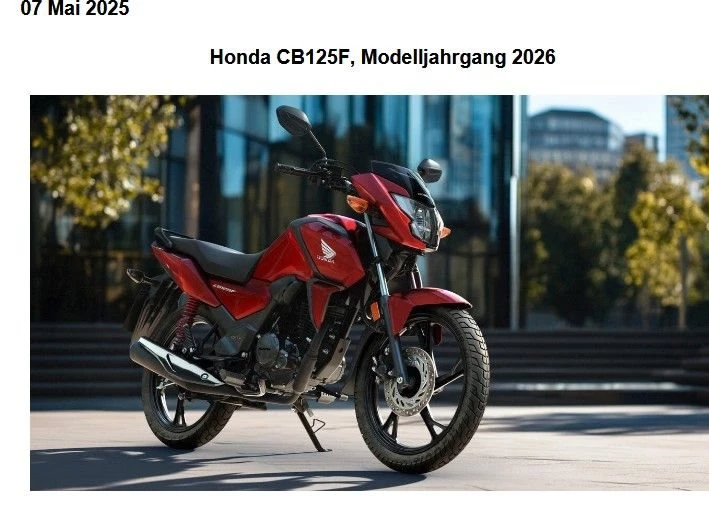 Angebot Honda CB125F Bild 1: Angebot Honda CB125F