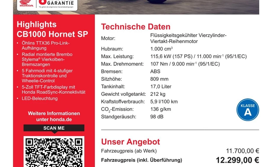 Offer Honda CB1000 Hornet SP Bild 4: Offer Honda CB1000 Hornet SP