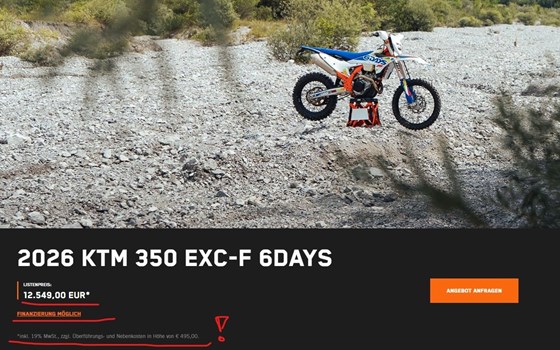 Neufahrzeug KTM 350 EXC-F SIX DAYS - Bild 4