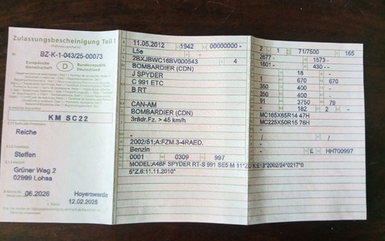 Gebrauchtmotorrad Can-Am Spyder RT - Bild 8