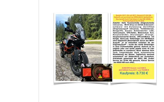 Gebrauchtmotorrad KTM 1090 Adventure - Bild 1 Gebrauchtmotorrad KTM 1090 Adventure - Bild 1