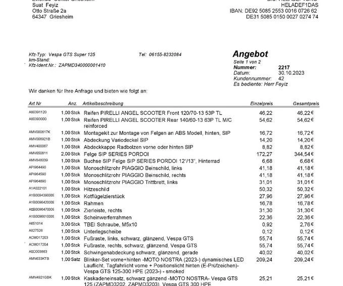 Angebot Vespa 125 Super Bild 12: Angebot Vespa 125 Super