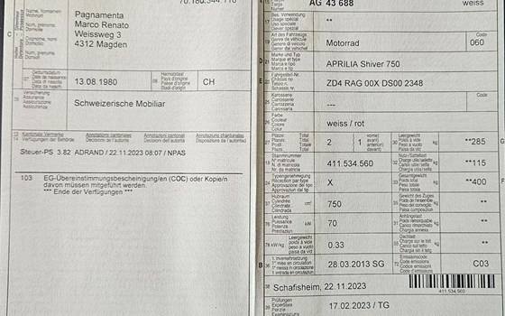 Motorrad Occasion Aprilia Shiver 750 - Bild 3