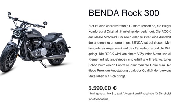 Gebrauchtmotorrad Benda Rock 300 - Bild 4