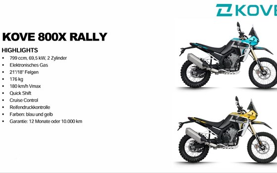 Neufahrzeug Kove 800X RAlly - Bild 11