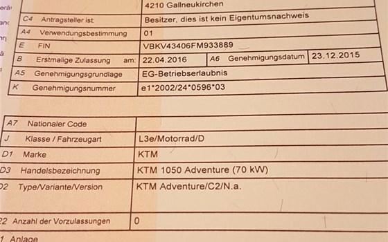 Gebrauchtmotorrad KTM 1050 Adventure - Bild 3