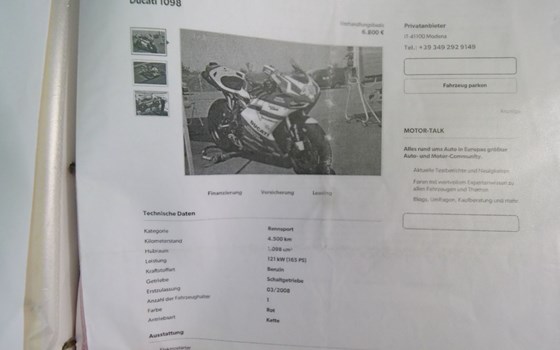 Gebrauchtmotorrad Ducati 1098 - Bild 15