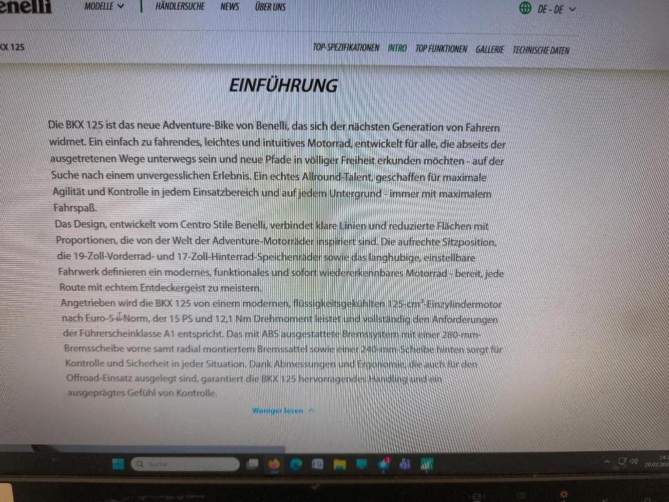 Angebot Benelli BKX 125