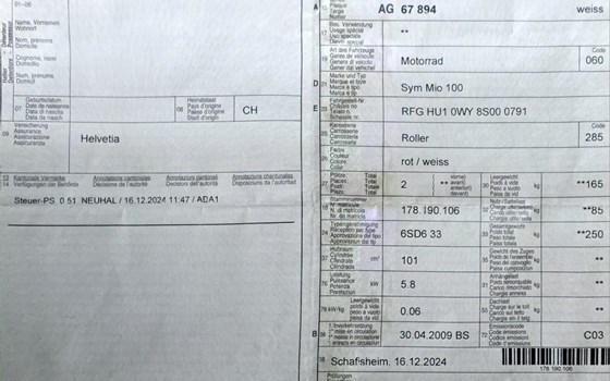 Motorrad Occasion Sym Mio 100 - Bild 1