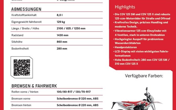 Neufahrzeug QJ Motor COV 125 SM - Bild 3