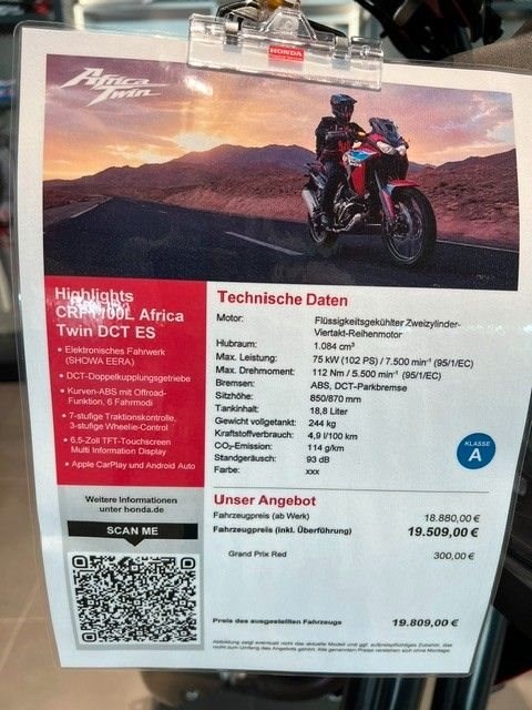 Angebot Honda CRF1100L Africa Twin DCT