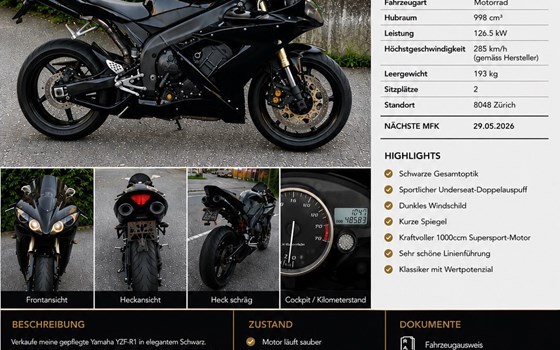 Motorrad Occasion Yamaha R1 - Bild 1
