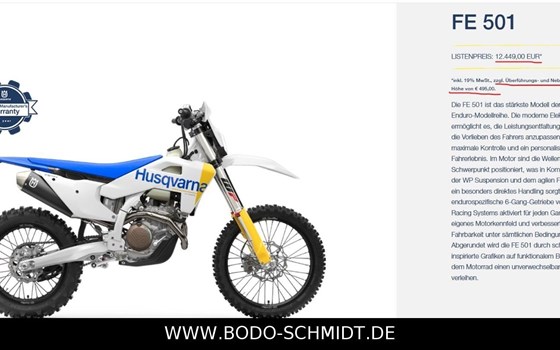 Neufahrzeug Husqvarna FE 501 - Bild 1
