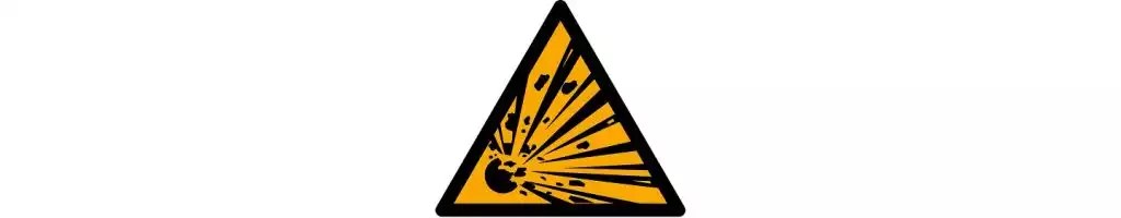 Warnung vor explosionsgefährlichen Stoffen