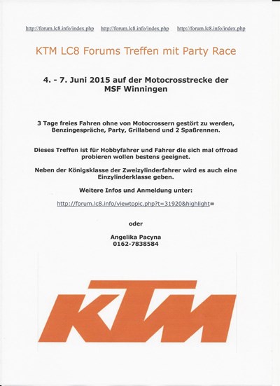 KTM LC8 Forums Treffen mit Party Race