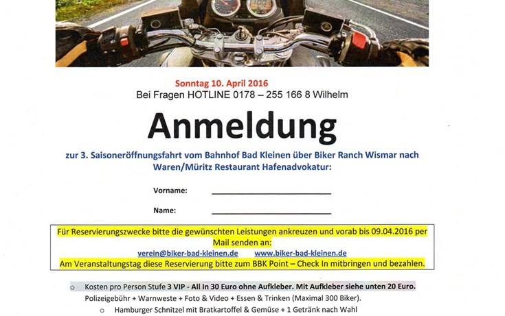 gemeinsame Ausfahrt mit dem Bad Kleiner Biker e.V. 2016