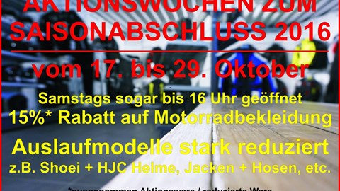 Honda Semmler - Aktionswochen zum Saisonabschluss 2017