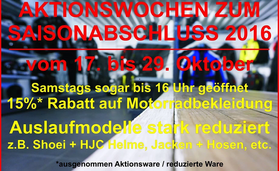 Honda Semmler - Aktionswochen zum Saisonabschluss 2017 Bild 1: Honda Semmler - Aktionswochen zum Saisonabschluss 2017