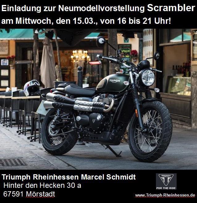 Neumodellvorstellung Scrambler am 15.03.2017 von 16 - 21 Uhr