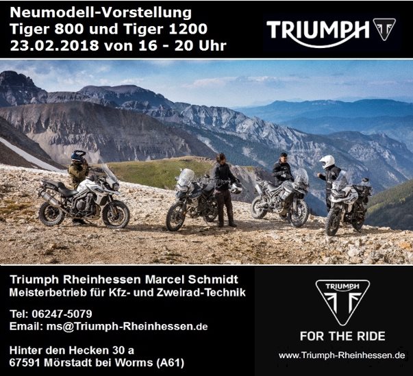 Neumodellvorstellung Tiger 800 + 1200