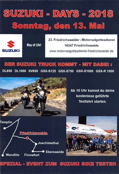 SUZUKI - Probefahrten - Bikergottesdienst 