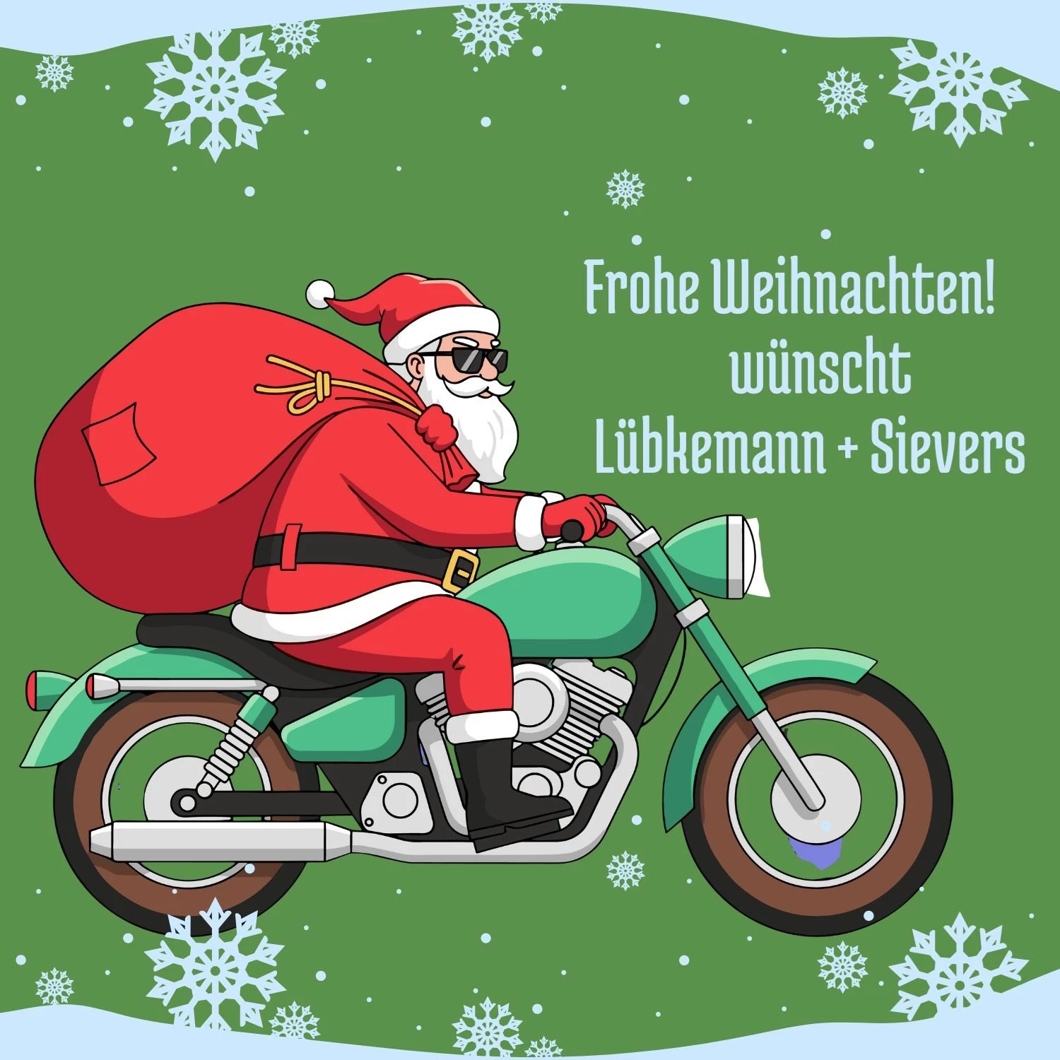 Vorschaubild für Post - Frohe Weihnachten!
Wir wünschen Euch entspannte Feiertage und danken für Euer in uns.

#luebkemannundsievers
