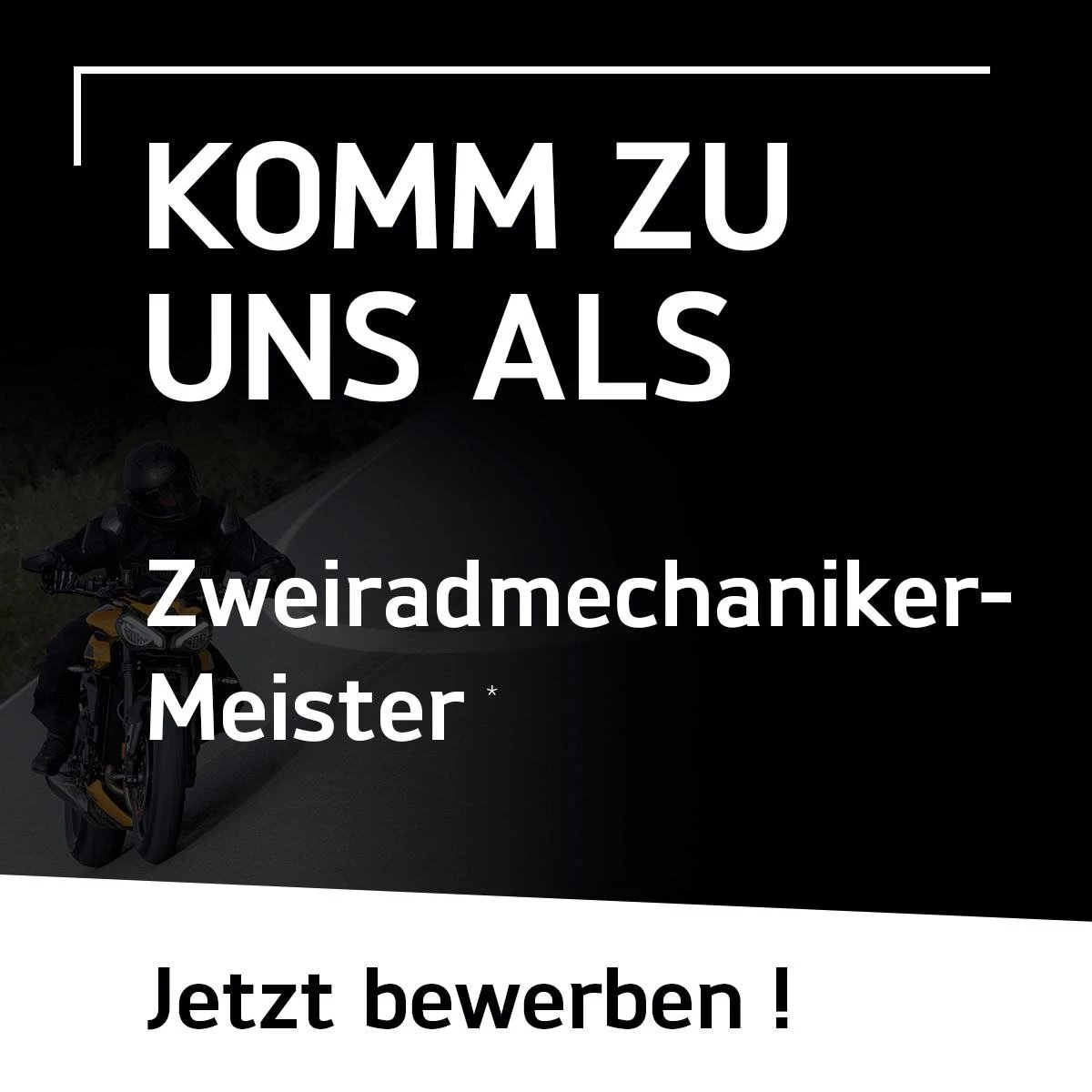 Vorschaubild für Post - Du lebst für die Maschine. 🏍️🔩▵

Wir suchen einen Zweiradmechaniker-Meister, der Triumph nicht nur als Marke kennt – sondern als Haltung versteht. Bei uns wartest du keine Alltagsräder ab, Du pflegst Legenden. Du trägst Verantwortung für Maschinen, die Menschen bewegen – buchstäblich und emotional.

Was dich erwartet?
► Technische Verantwortung in einer autorisierten Triumph-Werkstatt
► Ein Team, das Leidenschaft mit Handwerk verbindet
► Herstellertrainings, faire Bezahlung und echter Gestaltungsspielraum
► Kunden, die ihre Bikes genauso lieben wie du

Du bringst deinen Meister, dein Können – und am besten auch dein Herz für britischen Stahl mit. Den Rest regeln wir gemeinsam.

📩 Bewirb dich per DM oder unter info@motorrad-zinsmeister.de

#triumphschwaebischealb #Triumph #Stellenanzeige #Zweiradmechaniker #Meister #Motorrad #TriumphMotorcycles #JobImHandwerk #Motorradwerkstatt #Leidenschaft #Werkstattjob #MadeForRiders #HandwerkMitHerz #Heroldstatt #bikelife #fortheride #triumphgermany