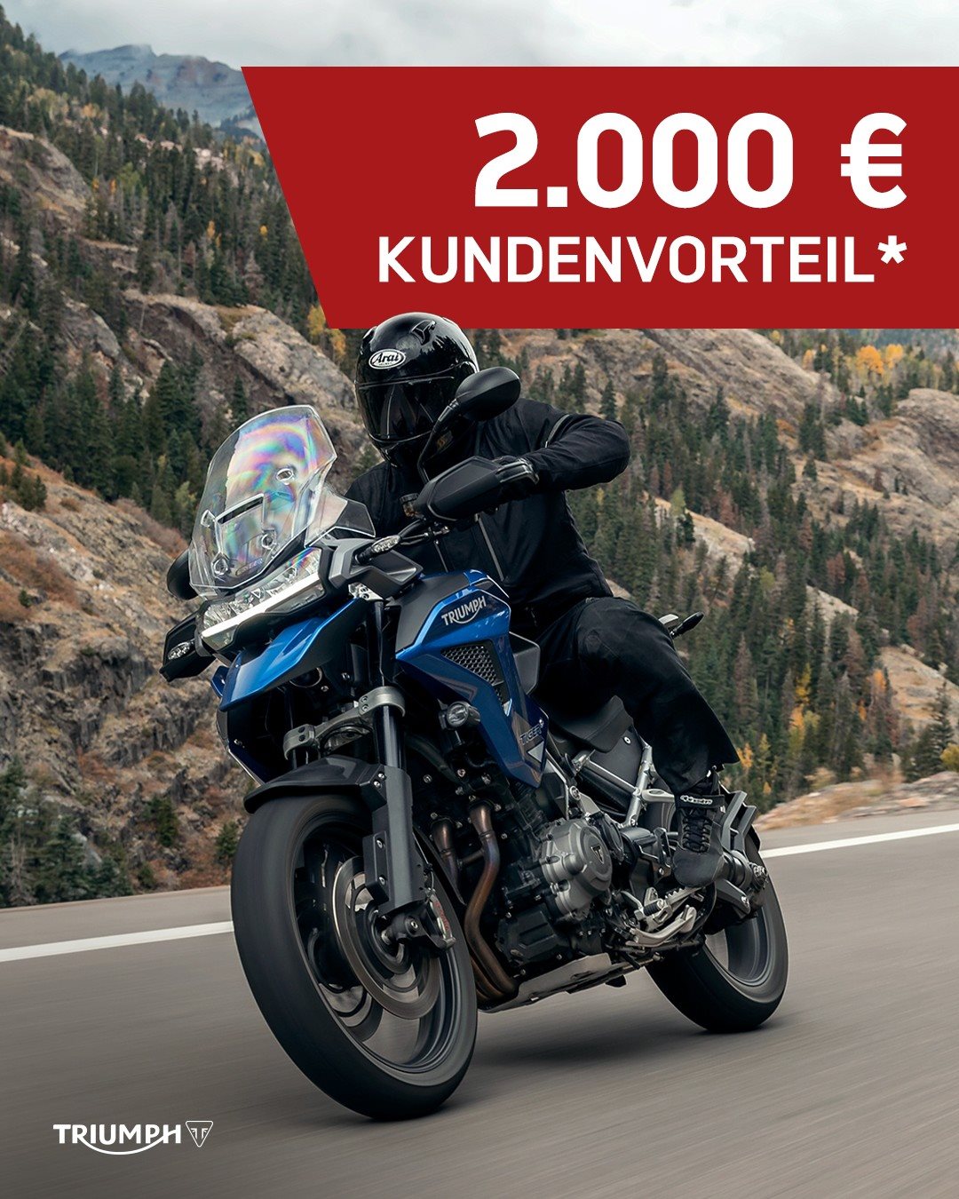 Vorschaubild für Post - Nur noch wenige Tage - bis zum 30. September gibt es den attraktiven "Kundenvorteil" auf ausgewählte Modelle! So z.B. für die Tiger 1200 - ein Bike, für jedes Abenteuer bereit. Die Tiger bringt dich dorthin, wo andere nur träumen. 🙌🏻
Warte also nicht zu lange, sondern lerne dein neues Traummotorrad bei uns im Showroom kennen.
🔗Angebot Triumph Steiermark:
https://www.triumph-steiermark.at/de/triumph-promotions
*Angebotsdetails siehe Webseite
#fortheride #triumphmotorcycles #motorcycling #triumphsteiermark #kundenvorteil