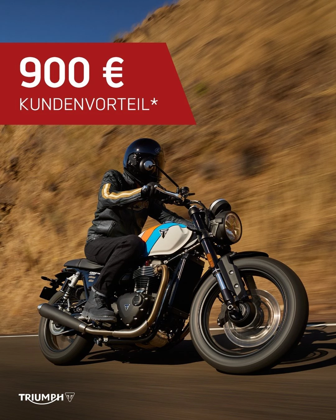 Vorschaubild für Post - Sichere Dir beim Kauf einer Speed Twin 900 bis zum 30.09.2026 einen Kundenvorteil in Höhe von 900€*! Komm vorbei, entdecke die aktuellen Triumph Modelle bei einer Probefahrt und starte mit deinem neuen Bike in den Sommer.

Alle Angebote und mehr Informationen unter:
🔗 Triumph Südsteiermark:
https://www.triumph-steiermark.at/de/triumph-promotions

#triumphmotorcycles #triumphsüdsteiermark #kundevorteil