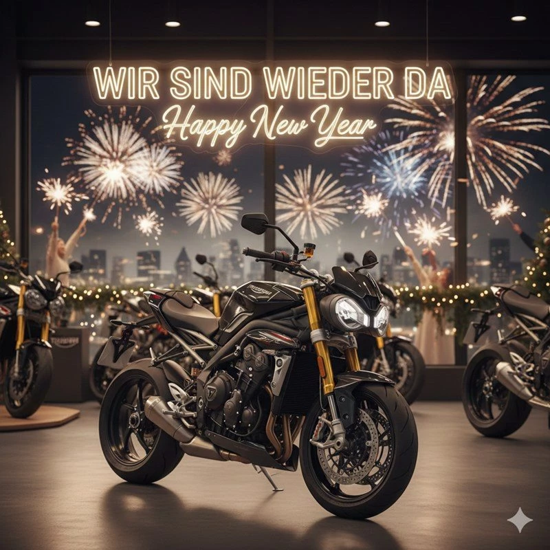 Vorschaubild für Post - Happy New Year!

Egal ob Schlamm, Schotter oder Passstraße – 2026 wartet darauf, von euch entdeckt zu werden. 🌍🏔️

Möge euer Tank immer voll und eure Abenteuerlust grenzenlos sein. Wir sehen uns auf der Straße (oder daneben)!

Euer Team von TRIUMPH Gera 👊

For the Ride. 🏍️💨

#triumph_gera #triumph #triumphmotorcycles #fortheride